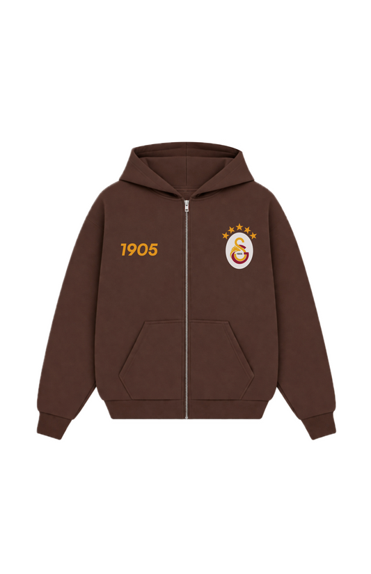 Aslan Oversized Zipper Mocha Brown