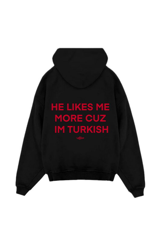 He likes me more Oversize Hoodie