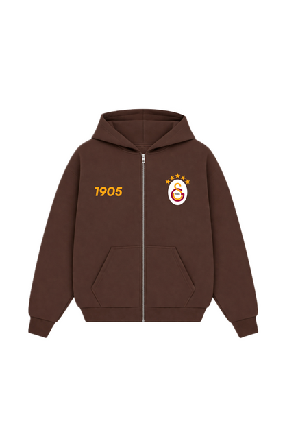 Aslan Oversized Zipper Mocha Brown