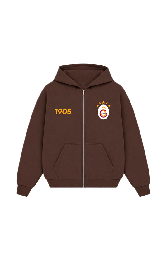 Aslan Oversized Zipper Mocha Brown