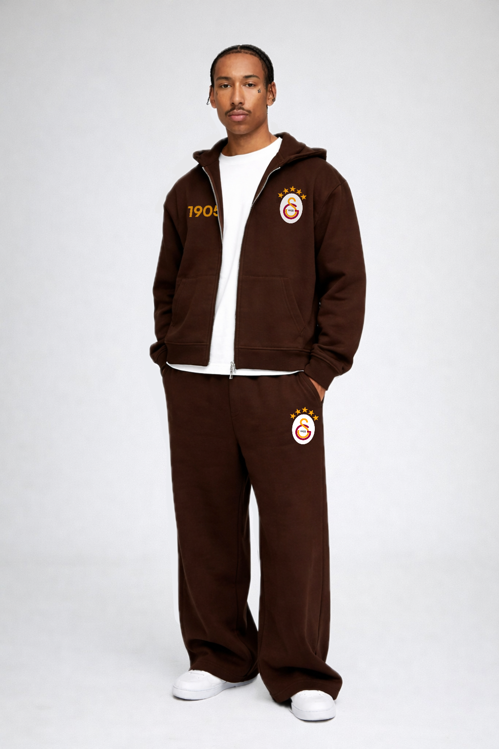 Aslan Oversized Zipper Mocha Brown
