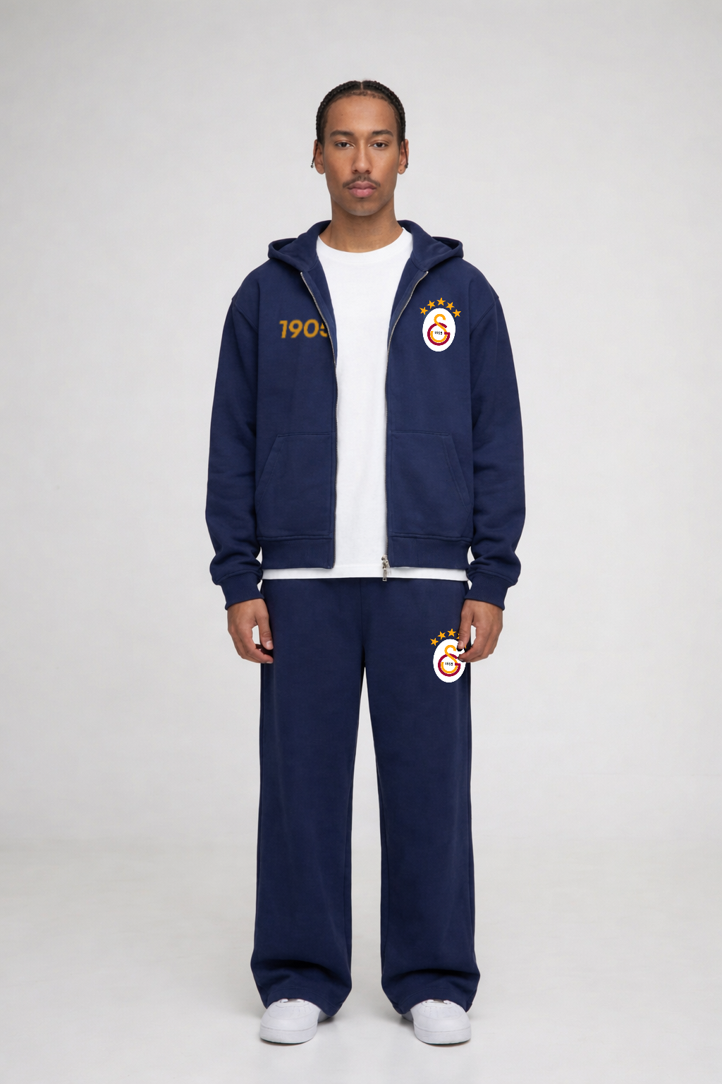 Aslan Oversized Zipper Navy Blue