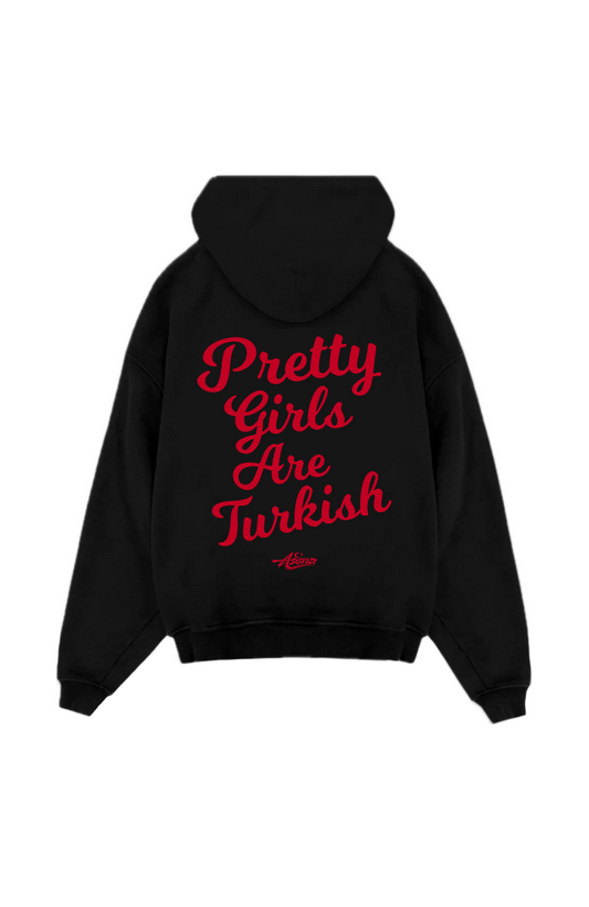 Pretty Girls are Turkish Red Oversize Hoodie
