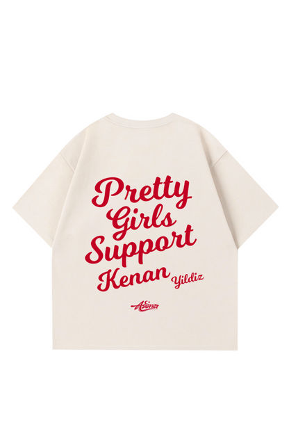 Pretty Girls Support Kenan Yildiz Red Oversize T-Shirt