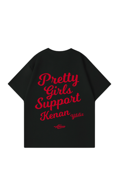 Pretty Girls Support Kenan Yildiz Red Oversize T-Shirt